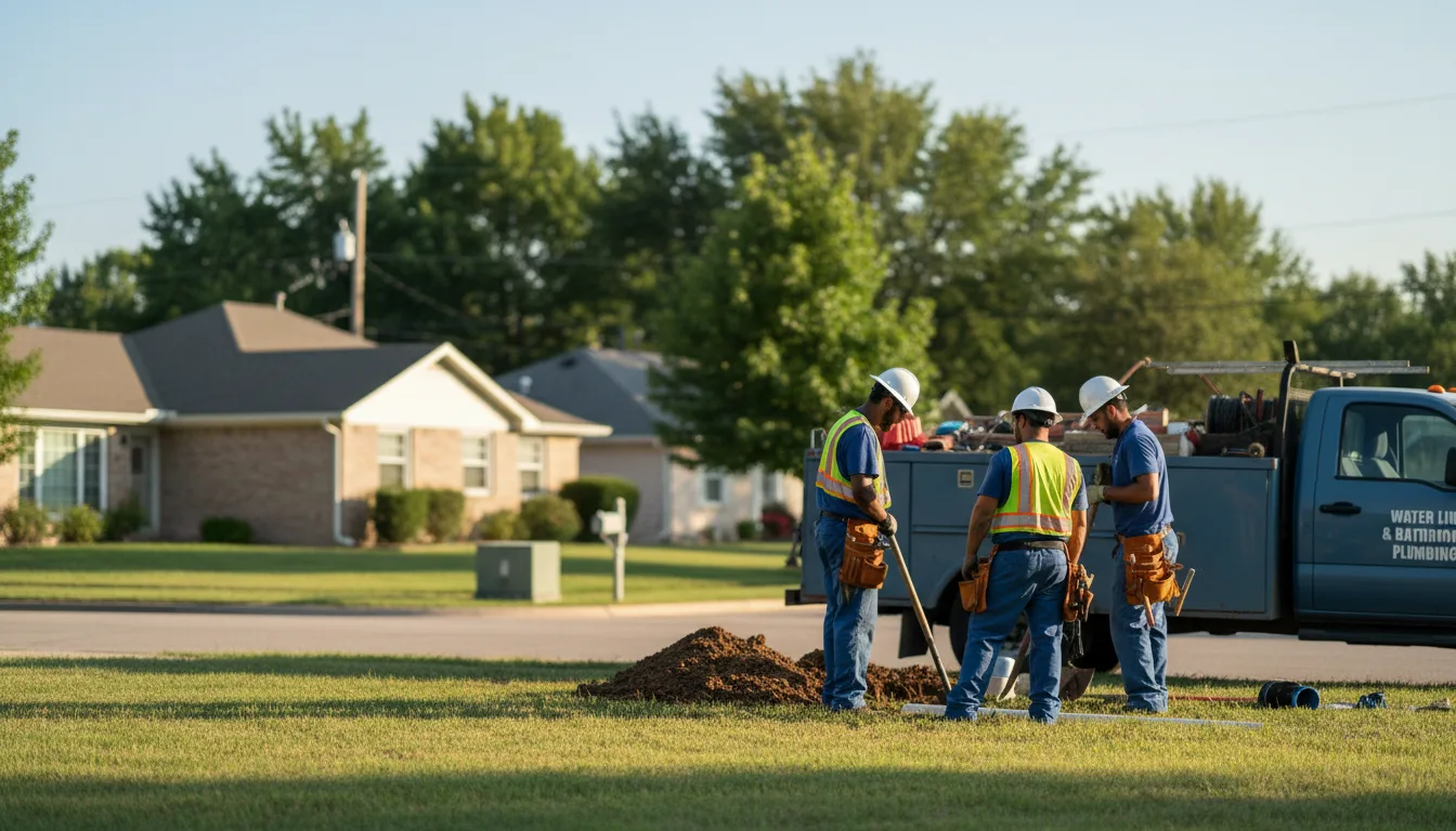 Residential water line and bathroom plumbing service in Bypro, KY